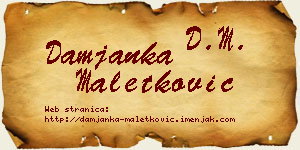 Damjanka Maletković vizit kartica